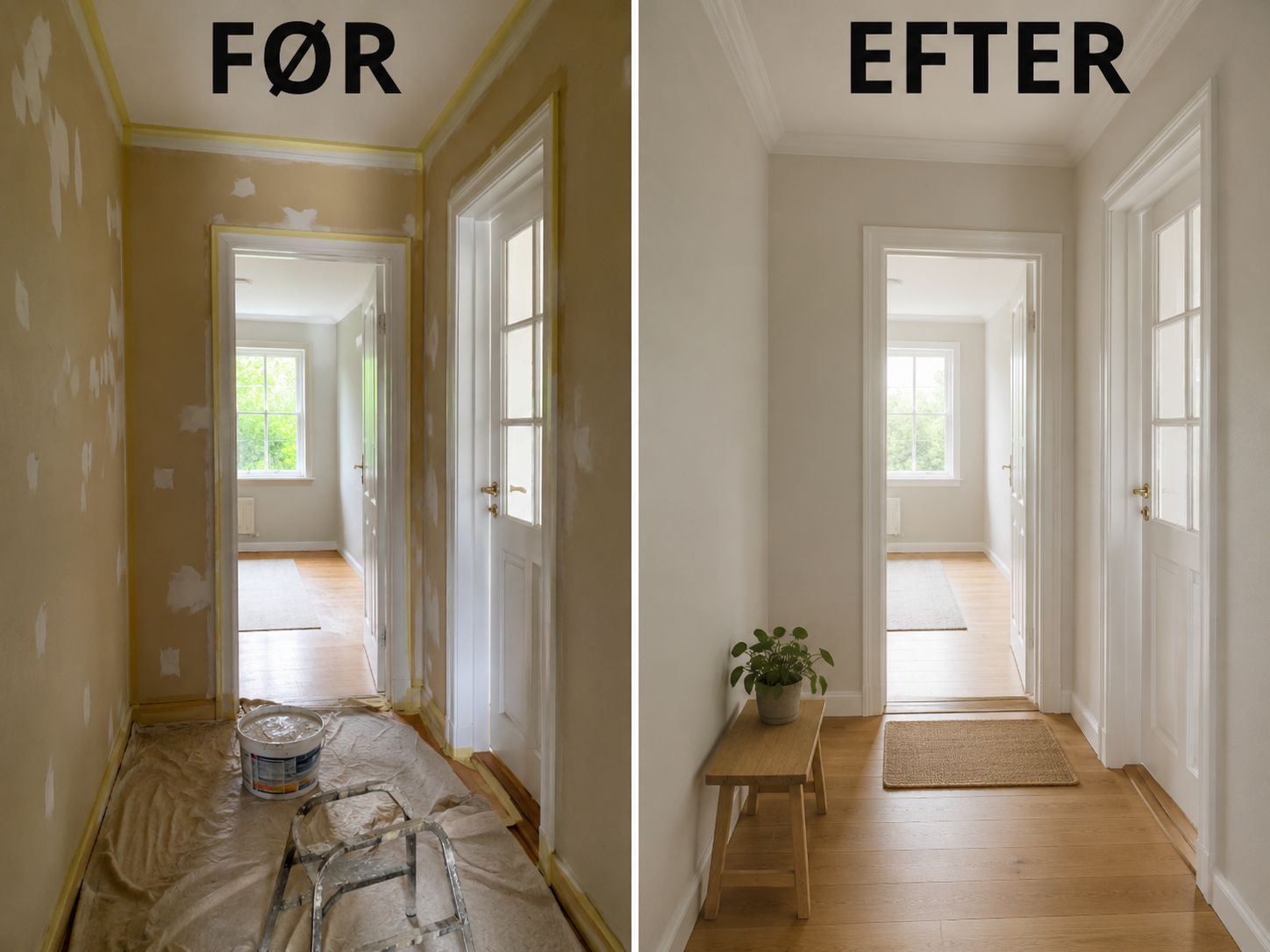 Før og efter malerarbejde